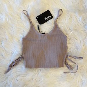 NWT crop top with ties on the side